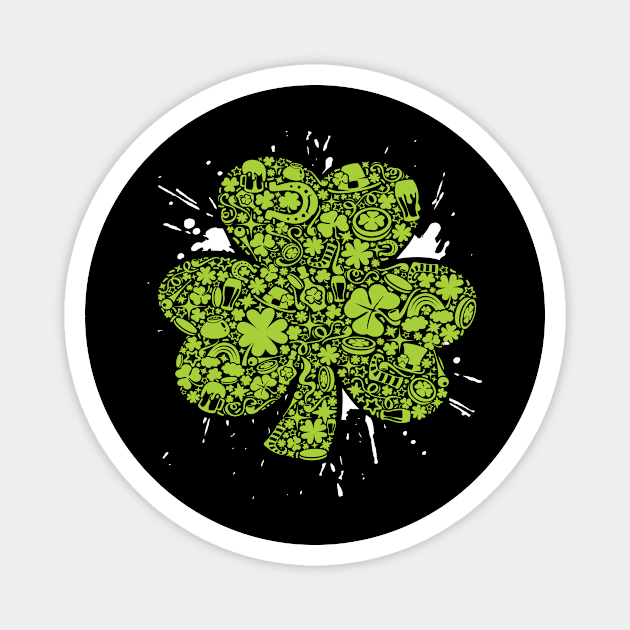 st patricks day shamrock Magnet by HBfunshirts